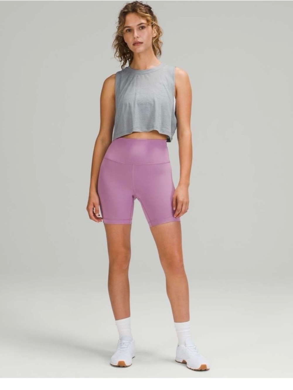 Lululemon crop muscle tank grey 4 Active